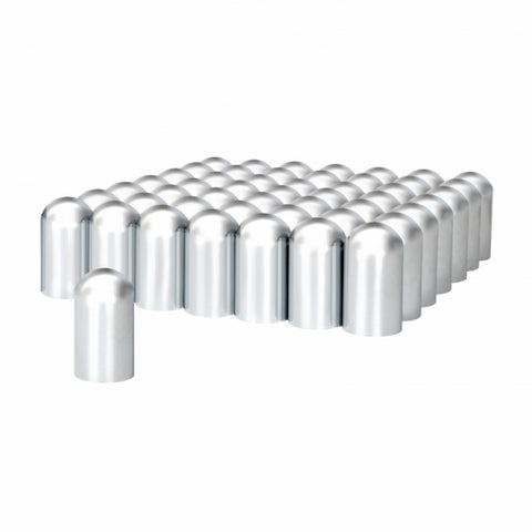 33mm x 3 3/4" Chrome Plastic Dome Nut Cover - Thread-On (60 Pack)