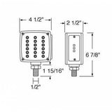 39 LED Reflector Double Face Turn Signal Light - Amber/Red Lens