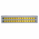 12 3/4" Stainless Light Bracket w/ Two 14 LED 12" Light Bars - Amber LED/Chrome Lens