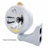 Stainless Steel Guide 682-C Headlight H4 w/ 6 Amber LED & Dual Mode LED Signal-Amber Lens