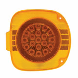Freightliner 22 LED Turn Signal With Chrome Reflector - Amber LED/Amber Lens