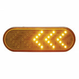 35 LED Oval Sequential Turn Signal Light - Amber LED/Amber Lens