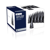 33mm x 4 3/4" Black Spike Nut Cover w/ Flange- Thread-On (60 Pack)