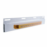 Stainless Top Mud Flap Plate w/ 11 LED 17" Light Bar - Amber LED/Amber Lens