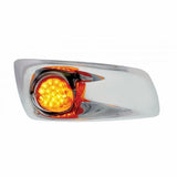 Kenworth T660 Front Bumper Light Bezel w/ 19 LED Reflector Light (Passenger) - Amber LED/ Amber Lens