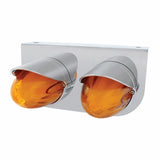Stainless Light Bracket w/ Two 9 LED Dual Function "GLO" Watermelon Grakon 1000 Lights & Visors - Amber LED/Amber Lens