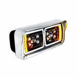 10 High Power LED "Blackout" Projection Headlight w/LED Turn Signal & Position Light Bar