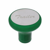 "Trailer" Deluxe Aluminum Screw-On Air Valve Knob w/Stainless Plaque - Emerald Green