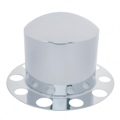 Stainless Dome Rear Axle Cover 2PC Kit w/ 1 1/2" Nut Cover - Steel Wheel