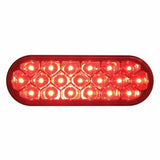 3 3/4" Bolt Pattern Stainless Spring Loaded Light Bar w/ 6 Oval 19 LED Lights & Visors - Red LED/Red Lens