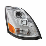 Chrome 2004+ Volvo VN/VNL Projection Headlight with LED Position Light Bar