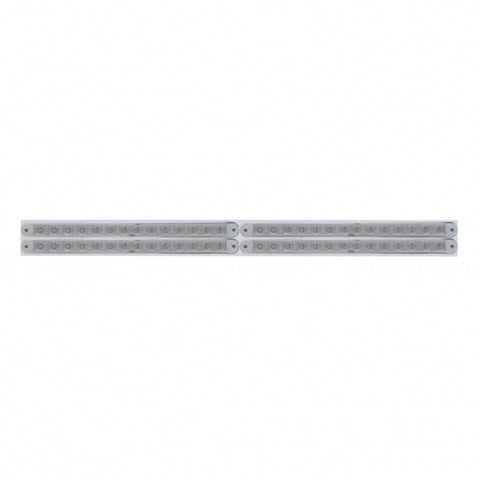 Chrome Top Mud Flap Plate w/ Four 14 LED 12" Light Bars - Red LED/Clear Lens