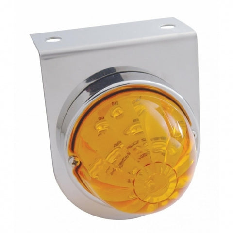 Stainless Steel Light Bracket w/ One 17 Amber LED Watermelon Light - Amber Lens