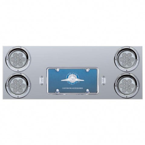 Stainless Rear Center Panel - 4" Light x 4 w/ Visor