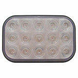 15 LED Rectangular Stop, Turn & Tail Light - Red LED/Clear Lens