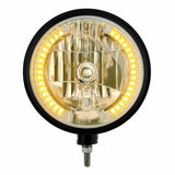 Black "Billet" Style Groove Headlight H4 Bulb w/ 34 Amber LED