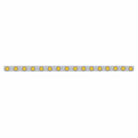 79-1/2" SS Bumper Light Bracket w/16X 9 LED 2" Beehive Lights & Bezels -Amber LED & Lens