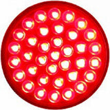Stainless 1 Piece Rear Light Bar w/ Six 36 LED 4" Lights & Bezels - Red LED/Red Lens