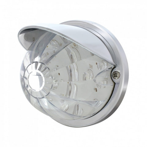 17 LED Dual Function Watermelon Flush Mount Kit w/ Visor - Amber LED/Clear Lens