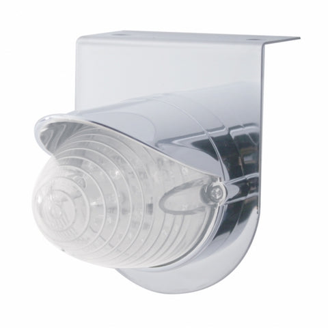 Stainless Light Bracket w/ 19 LED Beehive Light & Visor - Amber LED/Clear Lens