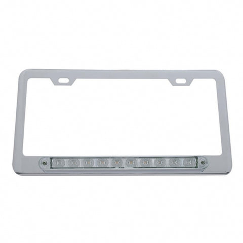 10 LED Light Bar License Frame - Red LED/Clear Lens