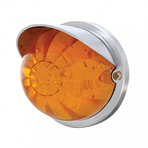 17 LED Dual Function Watermelon Flush Mount Kit w/ Visor - Amber LED/Amber Lens