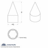1 1/2" x 4 1/8" Chrome Plastic Spike Nut Cover - Push-On (60 Pack)
