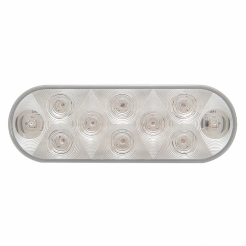 10 LED 6" Oval Utility Light - White LED/Clear Lens