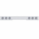 Stainless 1 Piece Rear Light Bar w/ Six 36 LED 4" Lights & Bezels - Red LED/Clear Lens