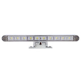 Chrome 10 LED Light Bar with 180 Degree Swivel Base - Dual Function White LED/Clear Lens