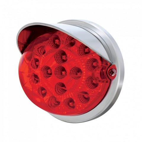 17 LED Watermelon Clear Reflector Flush Mount Kit w/ Visor - Red LED/Red Lens