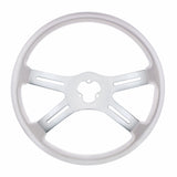 18" Vibrant Color 4 Spoke Steering Wheel - Liquid Silver