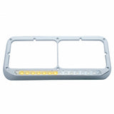 Sequential LED Dual Headlight Bezel (Passenger) - Amber LED/Clear Lens