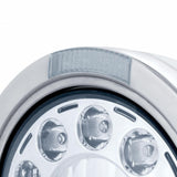 Stainless Bullet Classic Headlight 11 LED Bulb w/ Dual Mode LED Signal - Clear Lens