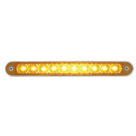 10 LED 6 1/2" Turn Signal Light Bar w/ Bezel - Amber LED/Amber Lens
