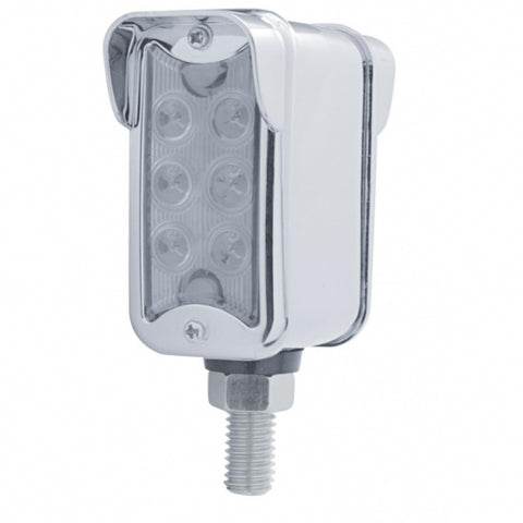 6 LED Dual Function Straight Mount Double Face Light w/ Vertical Visor - Amber & Red LED/Clear Lens