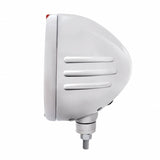 Stainless Steel Classic Embossed Stripe Headlight 6014 & Dual Mode LED Signal - Amber Lens