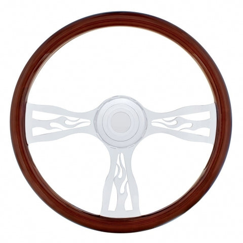 18" Flame Steering Wheel - Peterbilt 98+, Kenworth 01+