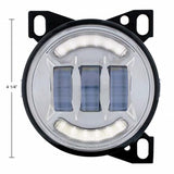 4 1/4” Chrome Round LED Fog Light with LED Position Light Bar for Peterbilt 579/587 & Kenworth T660 Series