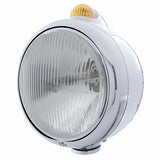 Stainless Steel Guide 682-C Headlight H4 & Dual Mode LED Signal - Amber Lens