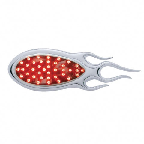 39 LED "Inferno" Auxiliary Light w/ Flame Bezel - Red LED/Chrome Lens