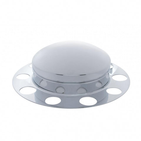 Dome Front Axle Cover 3 Piece Kit - Aluminum Wheel