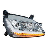 Chrome Projection Headlight With LED Position Light & LED Turn Signal For 2011+ Peterbilt 579/587