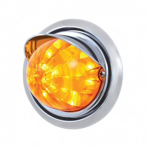 Freightliner Columbia Front Bumper Light w/ 17 LED Dual Function Watermelon Light & Visor - Amber LED/Amber Lens