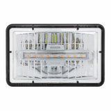 High Power LED 4" x 6" Rectangular Headlight with Amber Auxiliary Light
