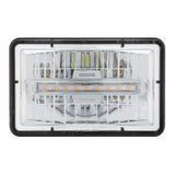 High Power LED 4" x 6" Rectangular Headlight with Amber Auxiliary Light