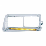 19 LED Freightliner FLD Headlight Bezel - Amber LED/Amber Lens