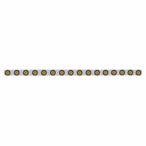 79-1/2" SS Bumper Light Bracket w/16X 9 LED 2" Reflector Light -Amber LED & Lens