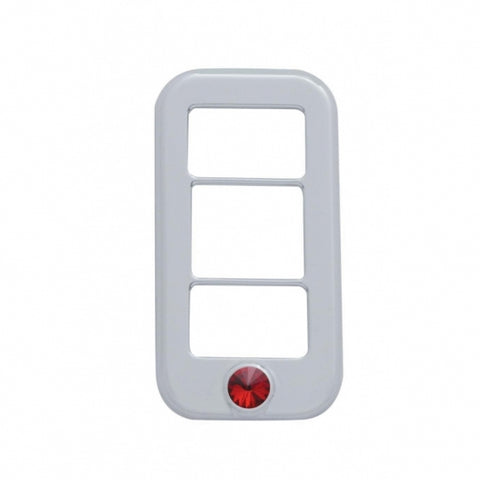Freightliner Rocker Switch Cover w/ 3 Openings - Red Diamond
