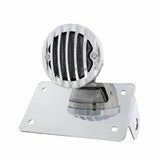 Motorcycle LED "Bobber" Style Horizontal Tail Light w/Chrome Grille Bezel-Smoke Lens